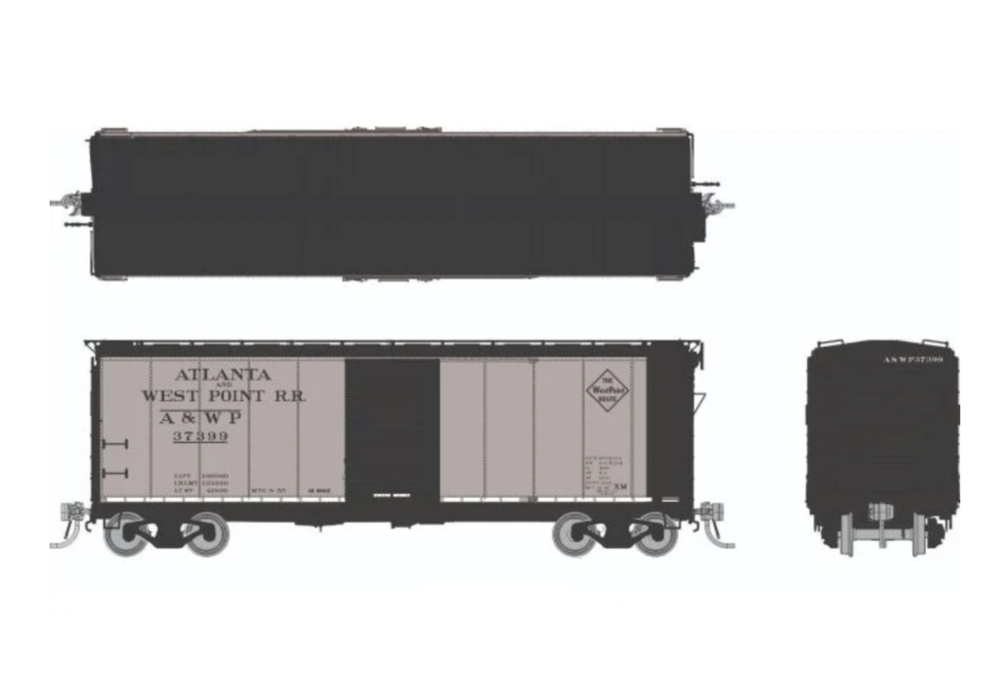 Rapido Trains 1011006A HO Scale 1937 AAR Boxcar Atlanta & West Point A&WP #s Vary