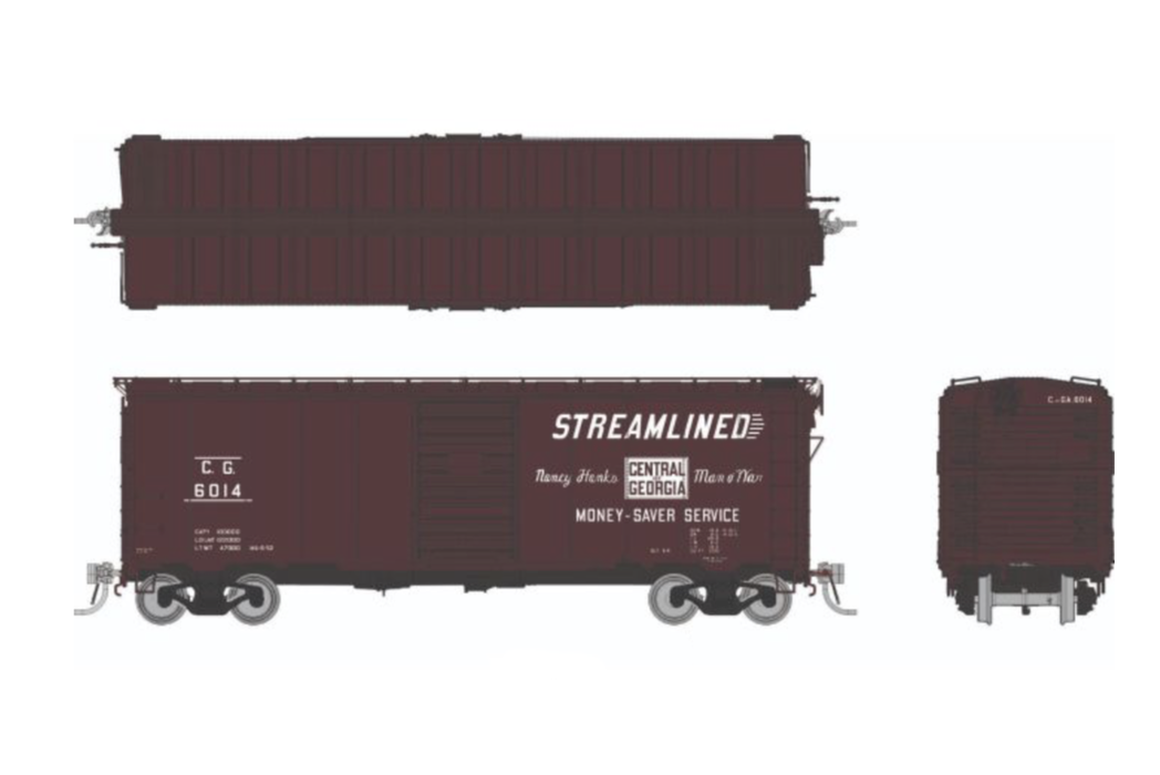 Rapido Trains 1011008A HO Scale 1937 AAR Boxcar Central of Georgia CofG #s Vary