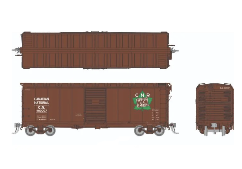 Rapido Trains 1011015A HO Scale 1937 AAR Boxcar Canadian National CN #s Vary
