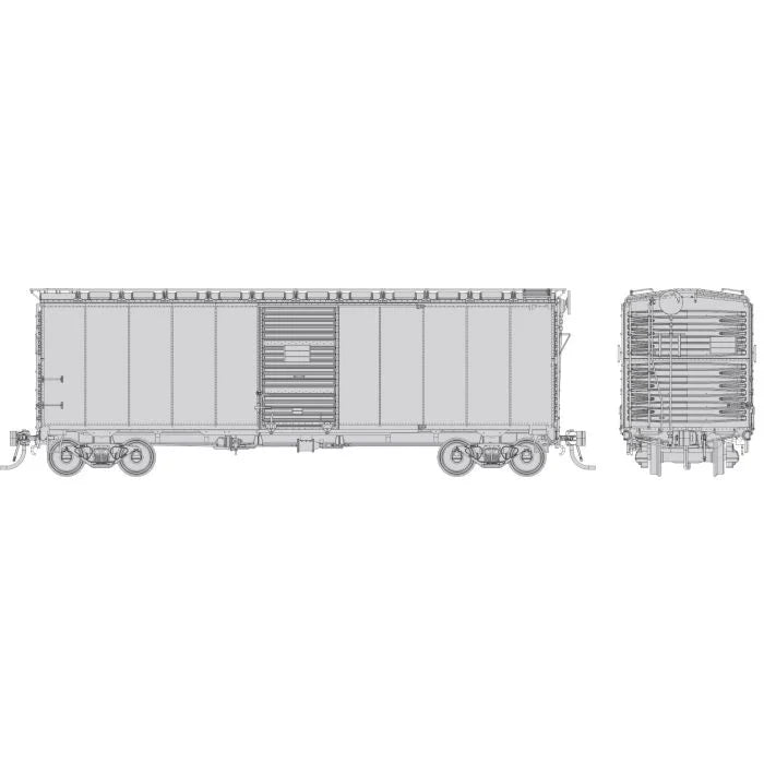 Rapido Trains 1011096 HO Scale 1937 AAR Square Corner Boxcar Undecorated Single Car