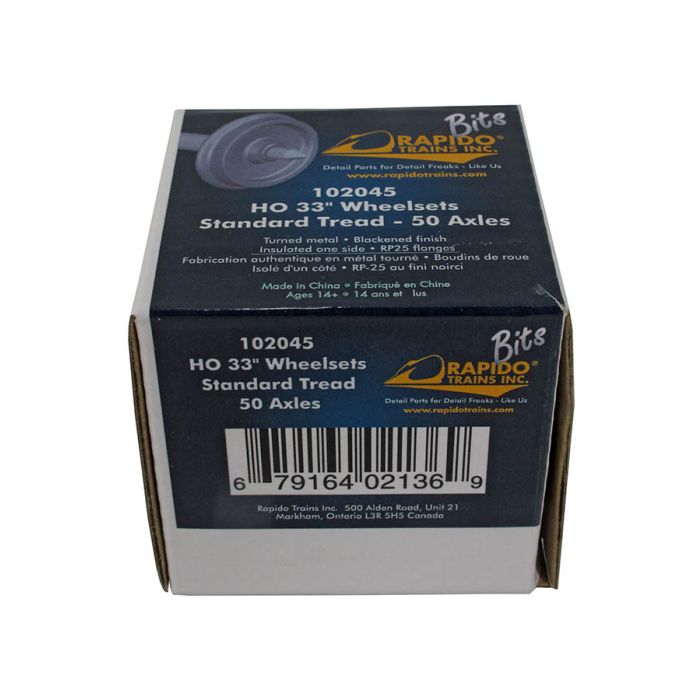 Rapido Trains 102045 HO Scale 33" Code 110 Metal Wheelsets (50 Pack)