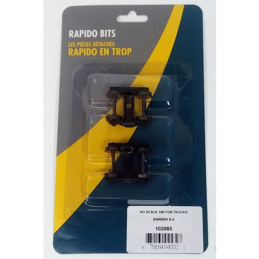 Rapido Trains 102085 HO Scale 100 Ton Barber S-2 Trucks with Roller Bearings (1 Pair)