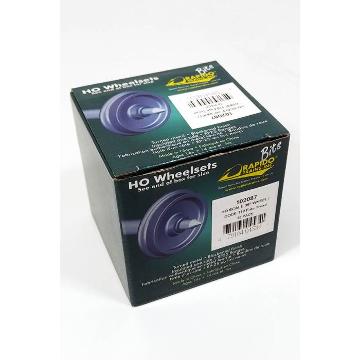 Rapido Trains 102087 HO Scale 36" Code 110 Metal Wheelsets (50 Pack)