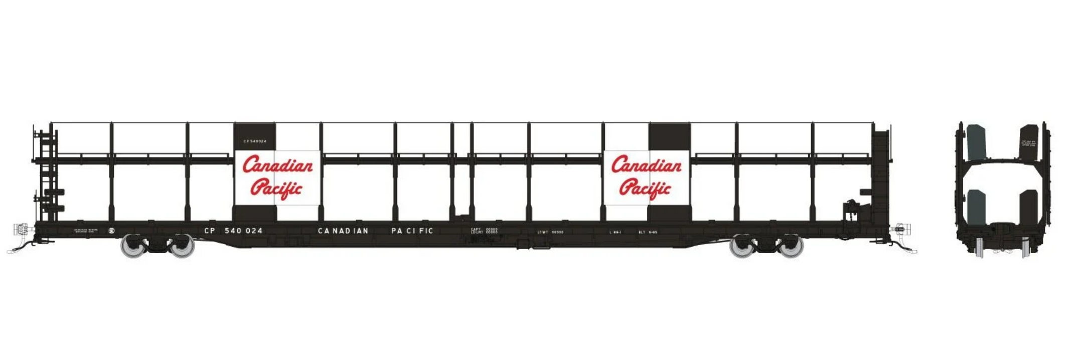 Rapido Trains 1024002 HO NSC 89' Bi-Level Autorack: CPR - Script w/ large panel