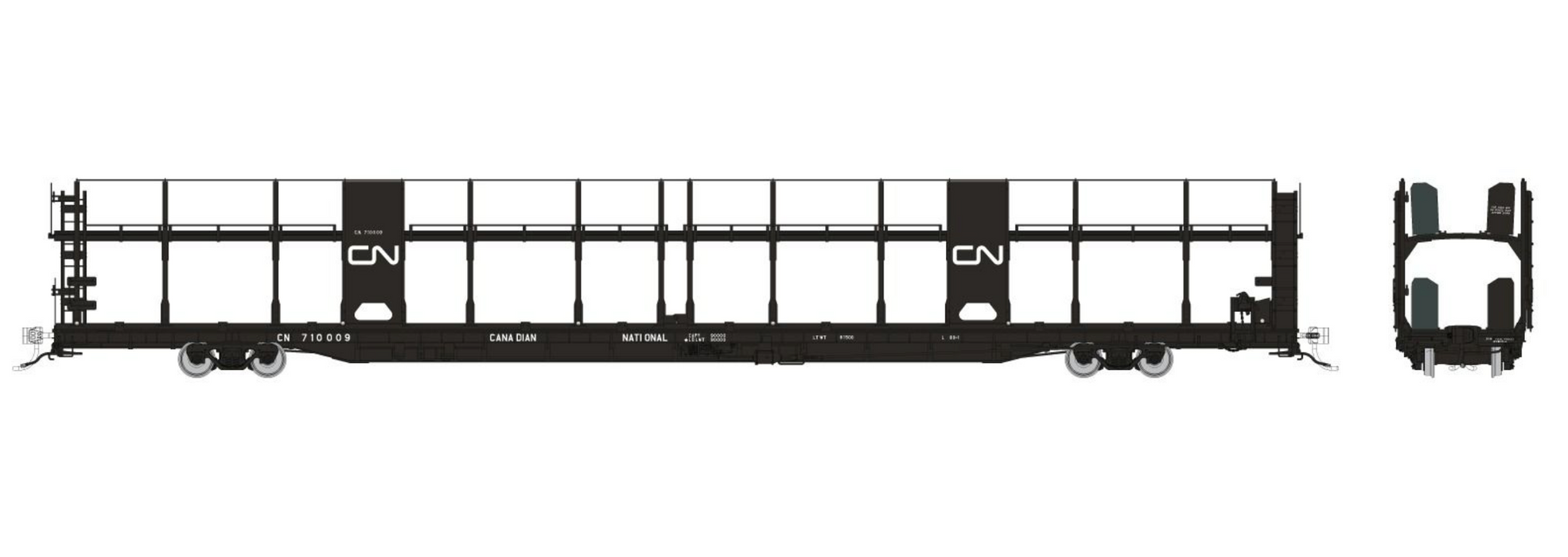 Rapido Trains 1024005 HO NSC 89' Bi-Level Autorack: CN Rail - Delivery