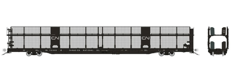 Rapido Trains 1024006 HO NSC 89' Bi-Level Autorack: CN Rail - Late w/ mesh