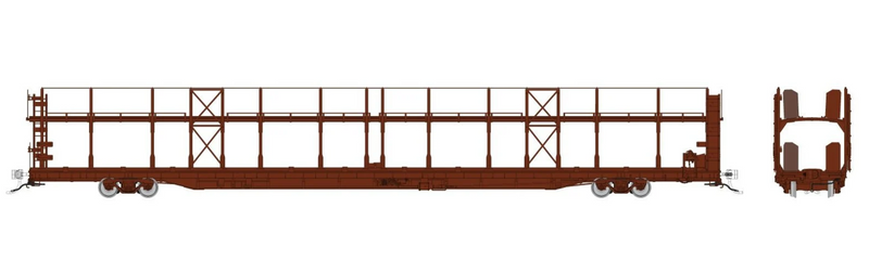 Rapido Trains 1024098 HO NSC 89' Bi-Level Autorack: Painted/Unlettered Brown: Single Car