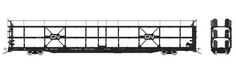 Rapido Trains 1024104 HO NSC 89' Tri-Level Autorack: CN Rail - Delivery