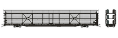 Rapido Trains 1024105 HO NSC 89' Tri-Level Autorack: CN Rail - Late w/ mesh