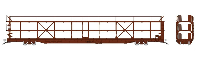 Rapido Trains 1024198 HO NSC 89' Tri-Level Autorack: Painted/Unlettered Brown: Single Car
