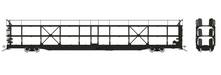 Rapido Trains 1024199 HO NSC 89' Tri-Level Autorack: Painted/Unlettered Black: Single Car