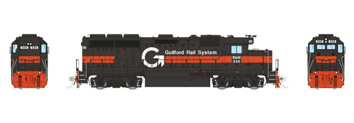 Rapido Trains 1078014 HO EMD GP40 (DC/Silent): Guilford - Gray & Orange, B&M Lettering: #335