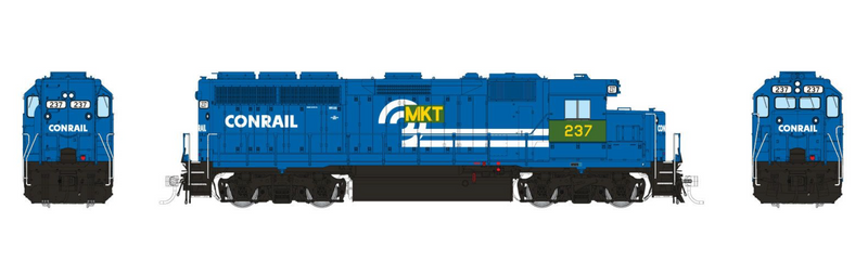 Rapido Trains 1078024 HO EMD GP40 (DC/Silent): MKT - Conrail Patch: #237
