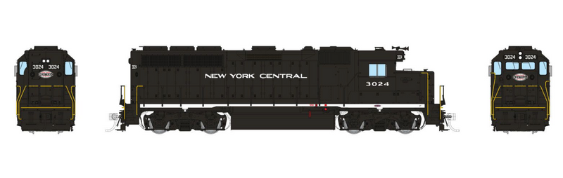 Rapido Trains 1078027 HO EMD GP40 (DC/Silent): New York Central - Cigar Band: #3024