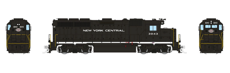 Rapido Trains 1078029 HO EMD GP40 (DC/Silent): New York Central - Cigar Band: #3043