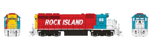 Rapido Trains 1078033 HO EMD GP40 (DC/Silent): Rock Island - Maroon & Blue: #4710