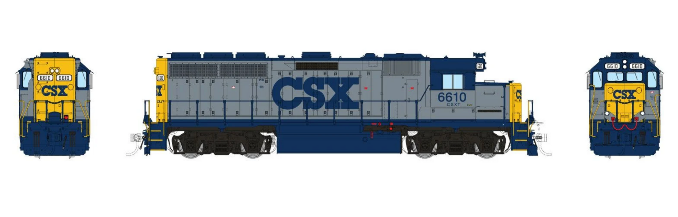 Rapido Trains 1078506 HO EMD GP40 (DC/DCC/Sound): CSX - YN1 Scheme: #6610