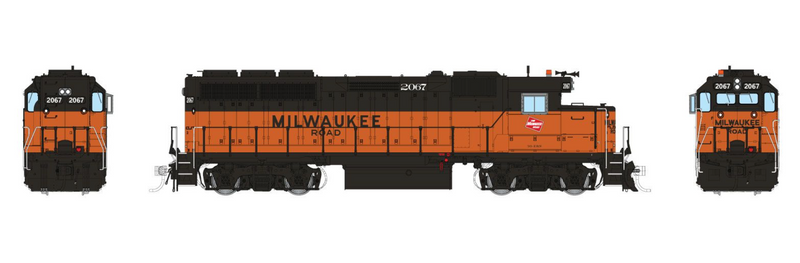 Rapido Trains 1078522 HO EMD GP40 (DC/DCC/Sound): Milwaukee Road: #2067