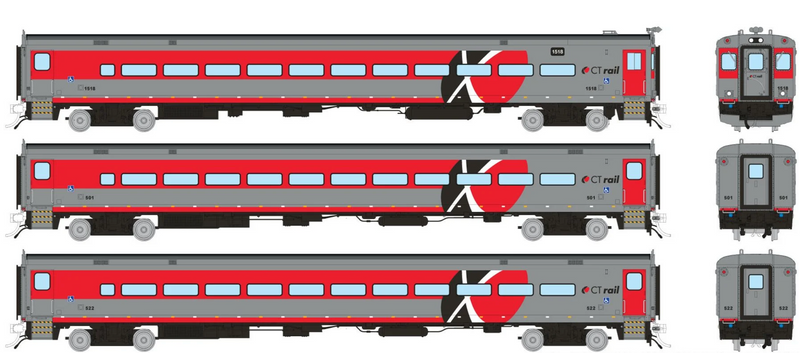 Rapido Trains 1084002 HO Scale Comet Car CTrail Set 2 (Cab 1518 Coaches 501, 522)