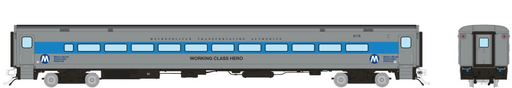 Rapido Trains 1084034 HO Scale Comet Car Metro North - 1990s Scheme Coach 6175 "Working Class Hero"