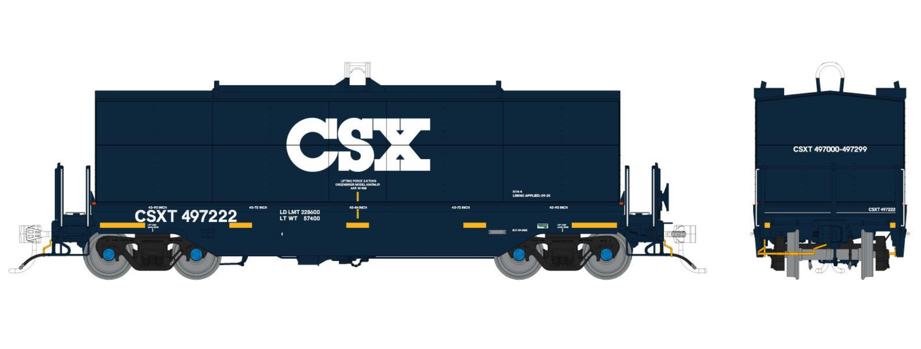 Rapido Trains 1128002 HO Greenbrier Coil Car: CSX - Blue