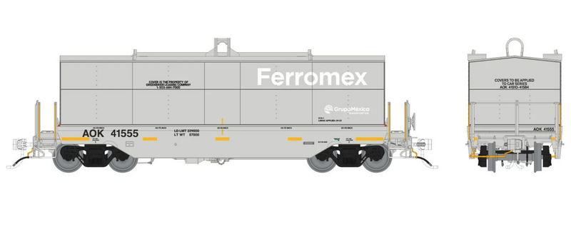 Rapido Trains 1128003 HO Greenbrier Coil Car: Ferromex (AOK) - Gray