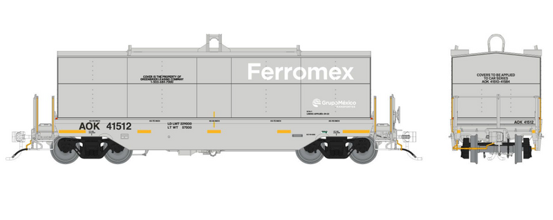 Rapido Trains 1128004 HO Greenbrier Coil Car: Ferromex (AOK) - Gray
