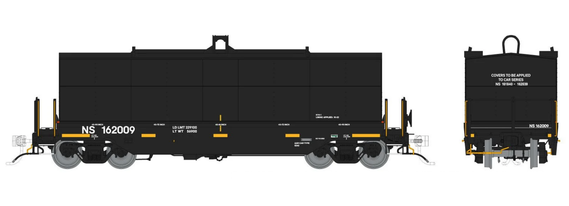 Rapido Trains 1128006 HO Greenbrier Coil Car: Norfolk Southern - Black w/ No Logo