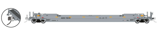 Rapido Trains 1132301 HO Scale 53' Husky-Stack Well Car with EOT Arkansas & Oklahoma AOK 73551