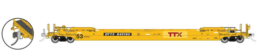 Rapido Trains 1132305 HO Scale 53' Husky-Stack Well Car with EOT "TTX Patched Red Logo" DTTX 646033