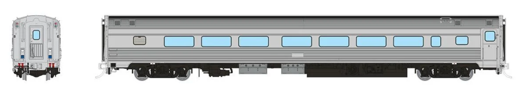 Rapido Trains 115097 HO Budd Coach with HEP: Painted Unlettered