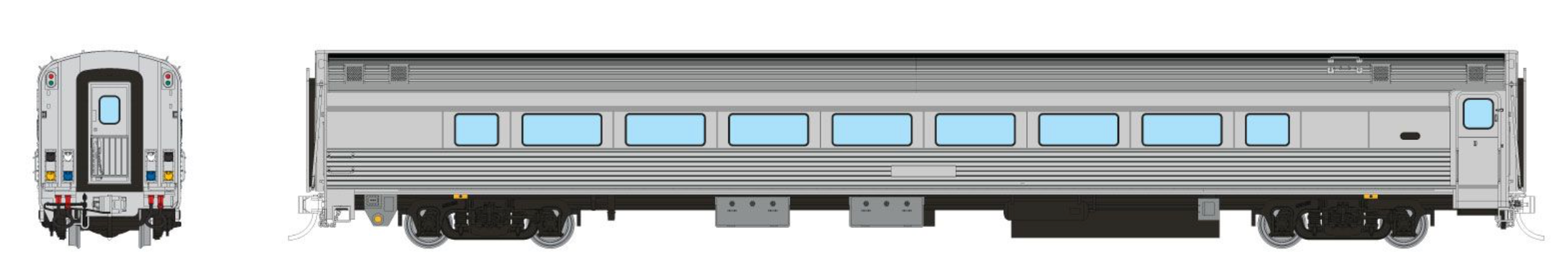 Rapido Trains 115098 HO VIA HEP2 Coach: Painted Unlettered
