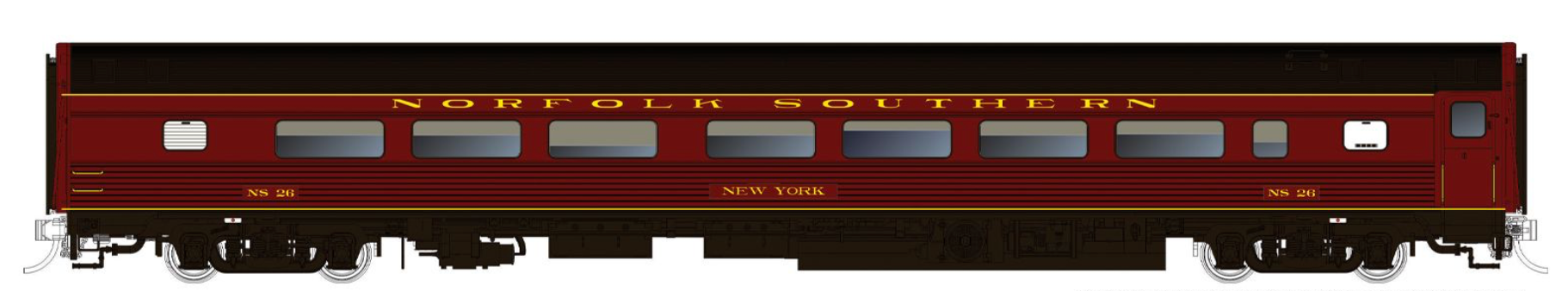 Rapido Trains 115160 HO Budd Coach: Norfolk Southern - Executive: #27 New York