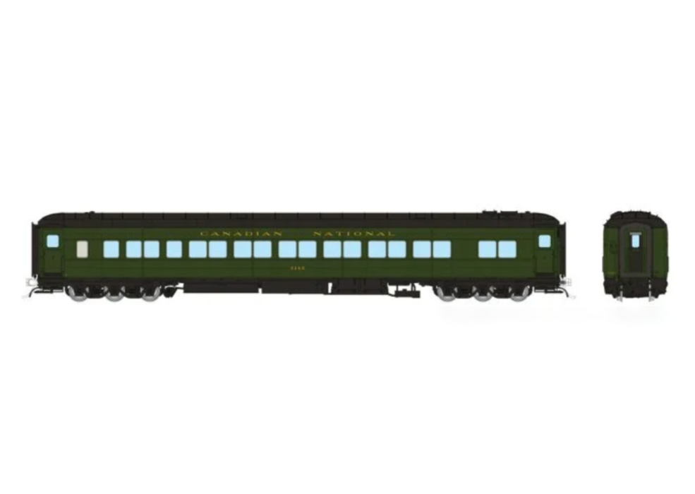 Rapido Trains 125003 HO Balloon Top Coach Canadian National Green CNR 5214