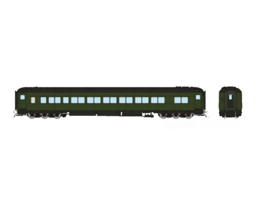 Rapido Trains 125099 HO Balloon Top Coach Painted Green Unlettered