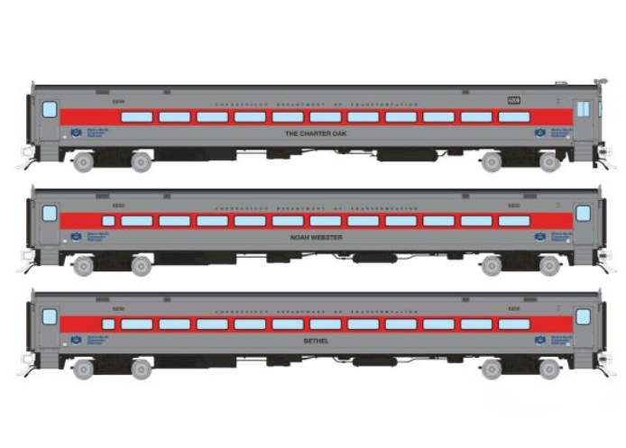 Rapido Trains 128528 HO Scale Comet Coach CT DOT "Early" Set #2