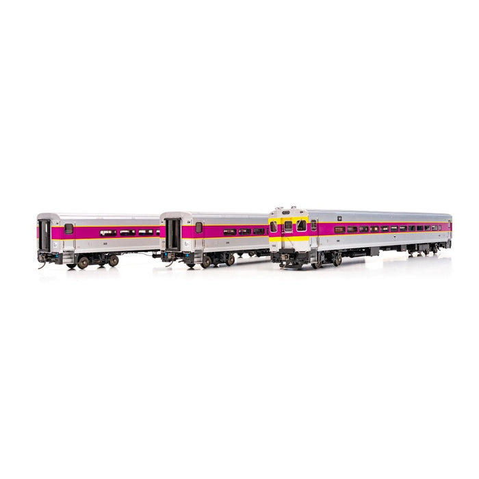 Rapido Trains 128542 HO Scale Comet Coach MBTA 3 Car Set #1