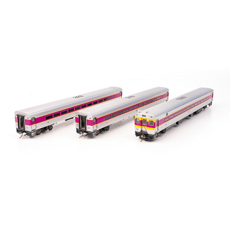 Rapido Trains 128542 HO Scale Comet Coach MBTA 3 Car Set #1