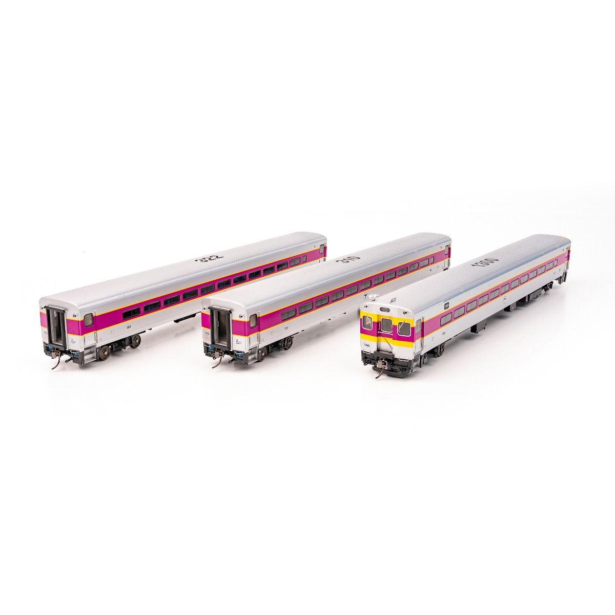 Coach Train Set Rapido Trains 128542 HO Scale Comet Coach MBTA 3 Car Set #1 — White ...
