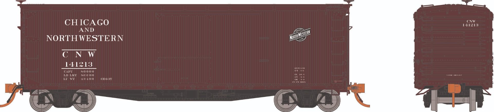 Rapido Trains 130118A HO Scale 40' DS Boxcar Chicago & North Western C&NW #s Vary
