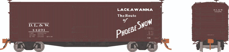 Rapido Trains 130119A HO Scale 40' DS Boxcar DL&W #s Vary (Phoebe Snow)