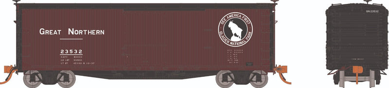 Rapido Trains 130122A HO Scale 40' DS Boxcar Great Northern "See America First" GN #s Vary