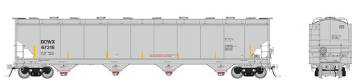 Rapido Trains 136005 HO Trinity 6241cuft Covered Hopper: DOWX (Dow Chemical)