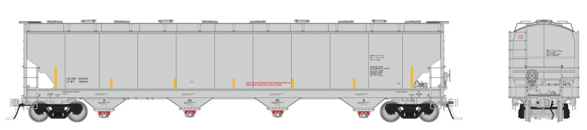 Rapido Trains 136099 HO Trinity 6241 Covered Hopper: Data Only Grey: Single Car