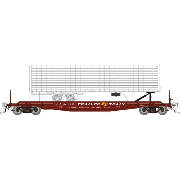 Rapido Trains 138017A HO Scale F30D 50' TOFC Flatcar with Trailer "Early Red" TTX # Varies