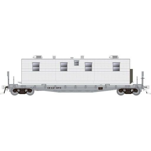 Rapido Trains 138101 HO Scale F30A 50' Flatcar with Camp Van Conrail CR MOW 3 Pack