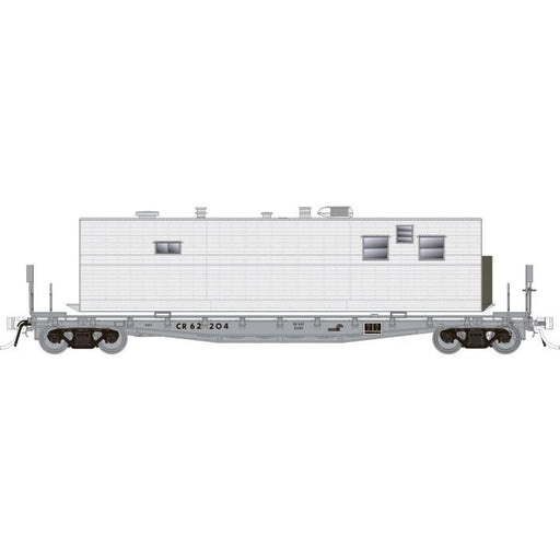 Rapido Trains 138101 HO Scale F30A 50' Flatcar with Camp Van Conrail CR MOW 3 Pack