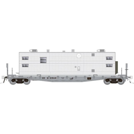 Rapido Trains 138102 HO Scale F30A 50' Flatcar with Sleeper Camp Van Conrail CR MOW # Varies