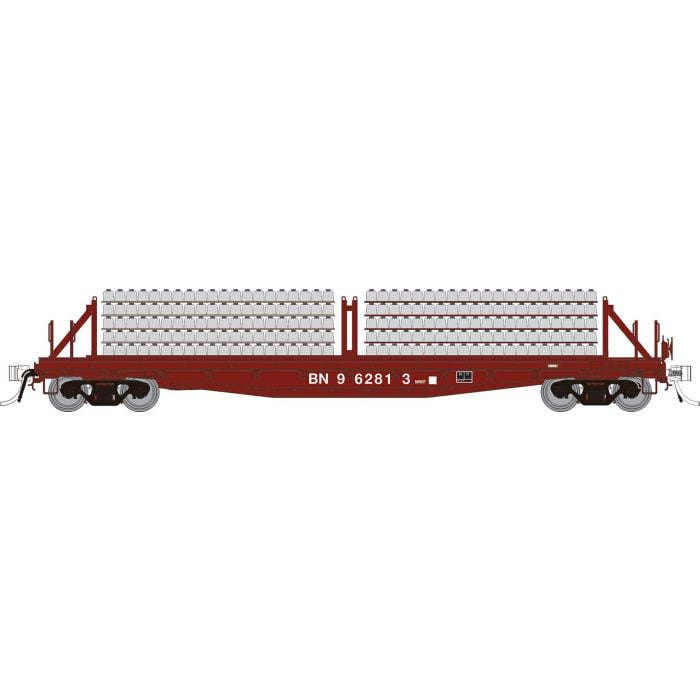 Rapido Trains 138301A HO Scale F30D 50' Flatcar with Ties Burlington Northern BN MOW # Varies