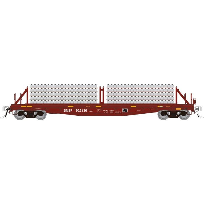 Rapido Trains 138302A HO Scale F30D 50' Flatcar with Ties BNSF MOW # Varies